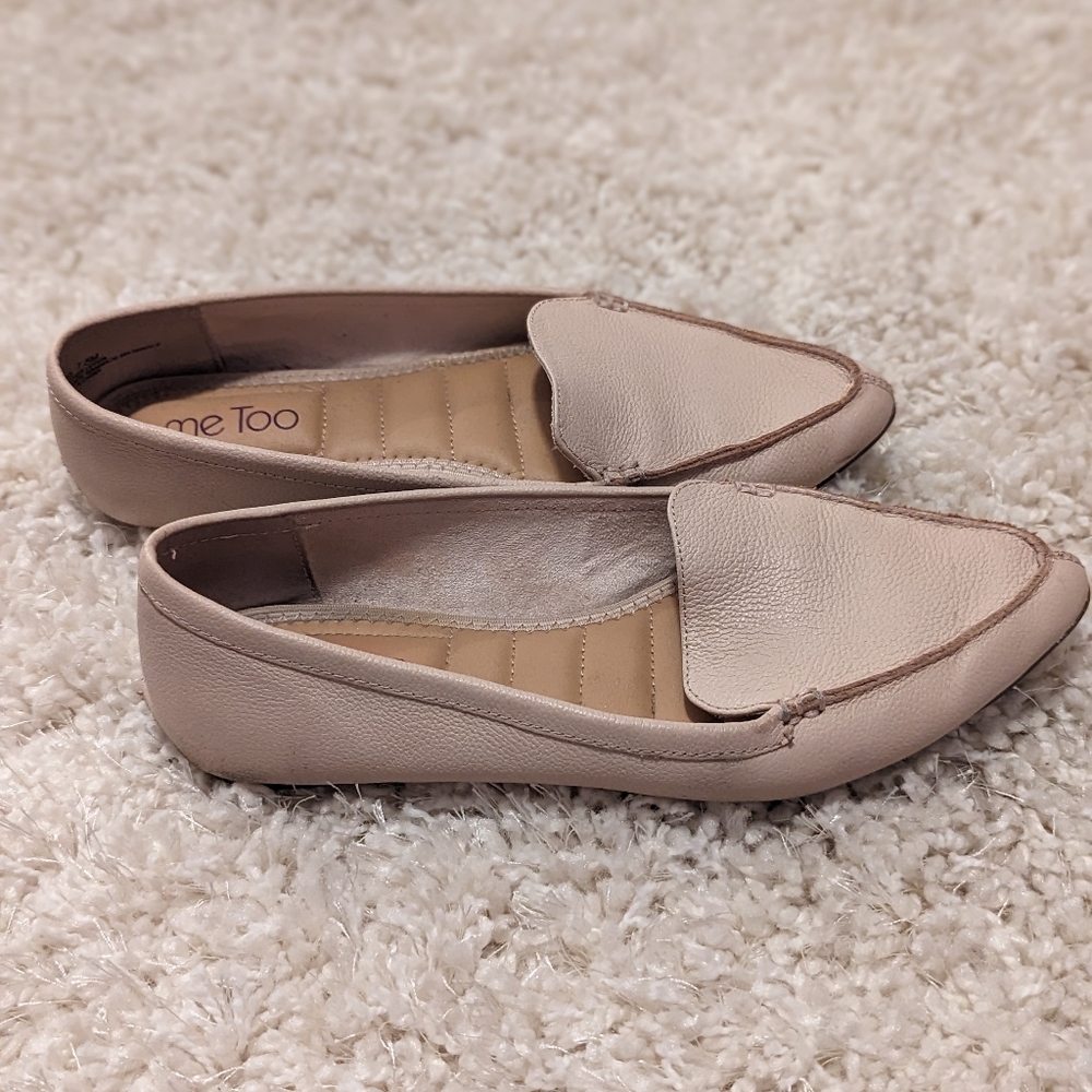 Pink pointy flats